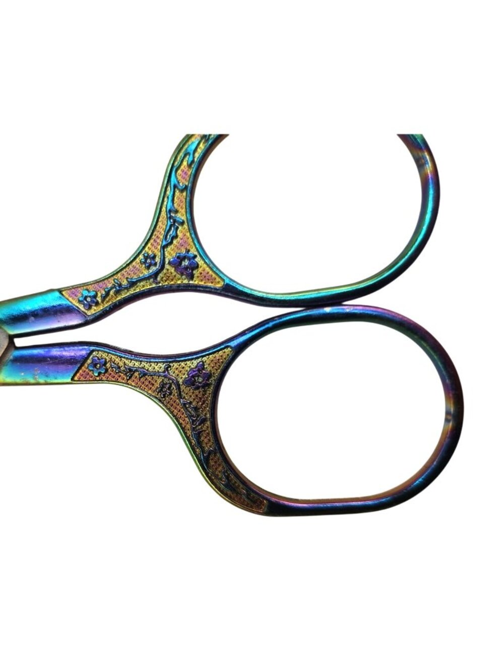 Ornate Embroidery Scissors Iridescent Handle Vintage Sewing Shears Craft Tool - Picture 7 of 12